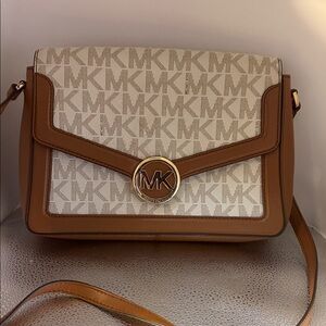 Michael Kors Tan and Cream Crossbody Bag
